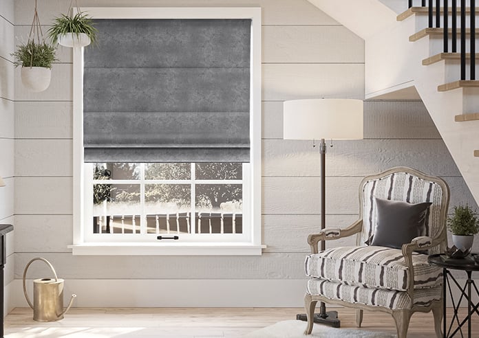 Florence Faux Suede, Dusky Purple - Motorised Roman Blind - Image 3